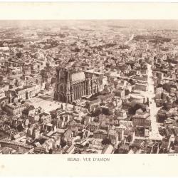 TIRAGE DE CLICHÉ TYPE GRAVURE - COMPAGNIE AÉRIENNE FRANÇAISE - REIMS : VUE D'AVION