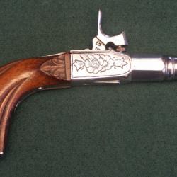 Pistolet Français chromé à percussion (A616)