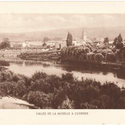 TIRAGE DE CLICHÉ TYPE GRAVURE - COMPAGNIE AÉRIENNE FRANÇAISE - VALLÉE DE LA MOSELLE À CUSTINES