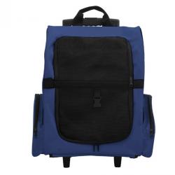 Chariot pliable bleu pour petits animaux - Transport pratique et léger en polyester imperméable