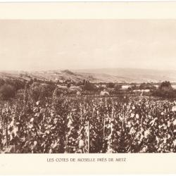 TIRAGE DE CLICHÉ TYPE GRAVURE - COMPAGNIE AÉRIENNE FRANÇAISE - LES COTES DE MOSELLE PRÈS DE METZ