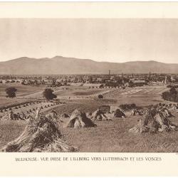 TIRAGE DE CLICHÉ TYPE GRAVURE - COMPAGNIE AÉRIENNE FRANÇAISE - MULHOUSE : LUTTERBACH ET LES VOSGES