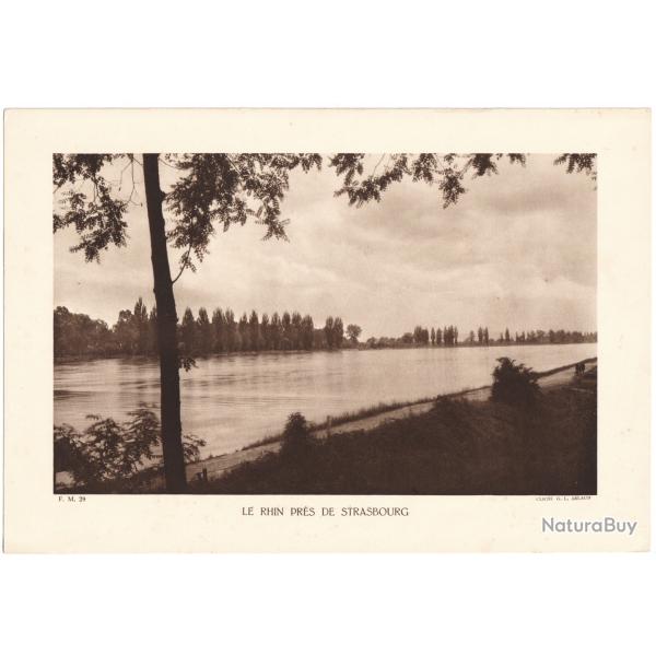 TIRAGE DE CLICH TYPE GRAVURE - COMPAGNIE ARIENNE FRANAISE - LE RHIN PRS DE STRASBOURG