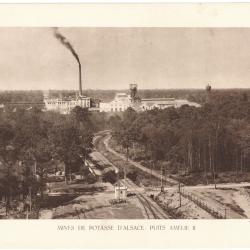 TIRAGE DE CLICHÉ TYPE GRAVURE - COMPAGNIE AÉRIENNE FRANÇAISE - MINES DE POTASSE D'ALSACE