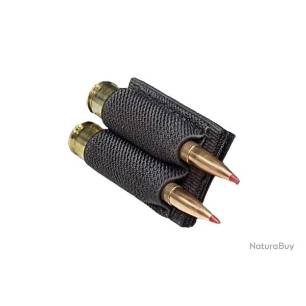 Cartouchiere 2 munitions Noir - Velcro