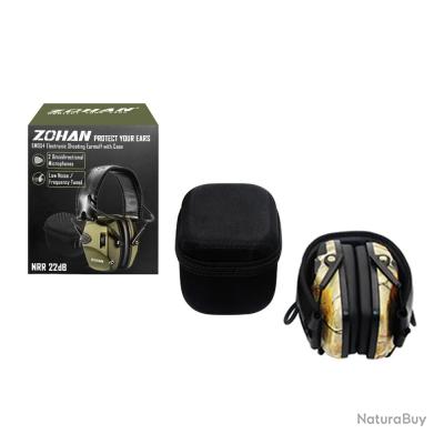 Casque Antibruit électronique ZOHAN 054 - SNR 27 DB, Amplification Son, Pour Chasse, Tir, Chantier - 6