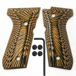 Plaquettes Beretta 92 / M9 / 96 / 98 - Alu Sunburst GOLD - SKX INDUSTRIES