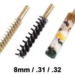 Lot de 3 écouvillons de nettoyage calibre 8mm (8x57JRS, 8x60S, 8 LEBEL, etc...) / .31 / .32