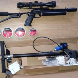 Ensemble pistolet Artemis PP700, calibre 5.5mm, avec crosse,lunette, mds, pompe Powair et plombs JSB