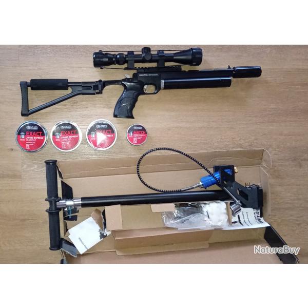 Ensemble pistolet Artemis PP700, calibre 5.5mm, avec crosse,lunette, mds, pompe Powair et plombs JSB