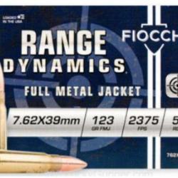 Cartouches FIOCCHI 7.62x39mm FMJ 123grs - Lot de 1000