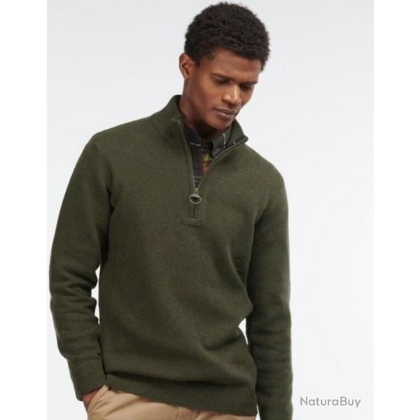 Pull col montant Holden vert BARBOUR-M