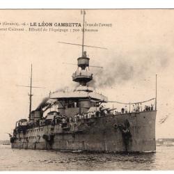 CPA - Marine Militaire - Le " Léon - Gambetta " Croiseur Cuirasse Effectif de lequipage 700  N°3360