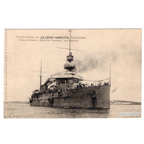 CPA - Marine Militaire - Le " Lon - Gambetta " Croiseur Cuirasse Effectif de lequipage 700  N3360