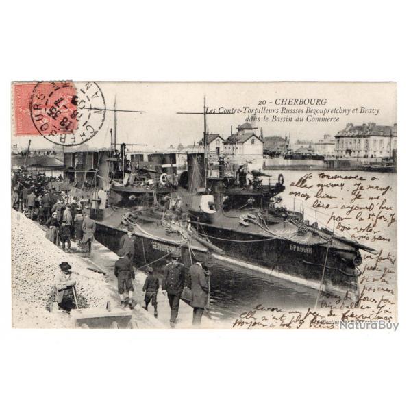 CPA - Marine Militaire -  CHERBOURG Les Contre Torpilleurs Russe Bezoupretchny et Bravy N3355