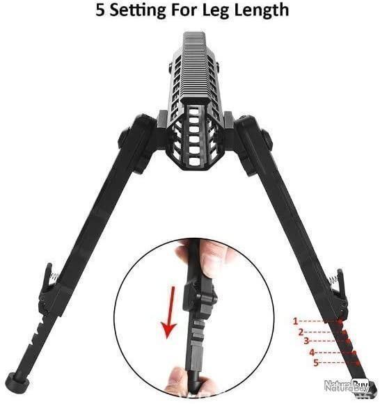 Bipied Réglable V9 Pour Fusil - Monture Picatinny, Rapide Et Léger