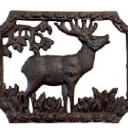 Dessous de plat LOVERGREEN cerf en fonte grand modèle