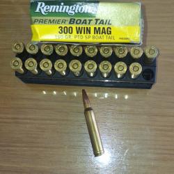 REMINGTON boîte NEUVE de 20 munitions 300 winmag 190 grains premier BOAT TAIL vendu par poudrenoirep