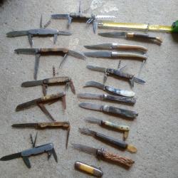 Couteau ancien pliant lot