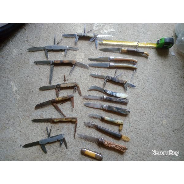 Couteau ancien pliant lot