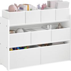 Étagère de Rangement Enfant, Meuble Rangement Jouet, 9 Boîtes Amovible 92x30x60/68cm