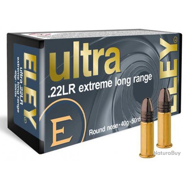 Cartouches Eley ultra cal. 22 LR extrem long range 1 boite de 50 munitions