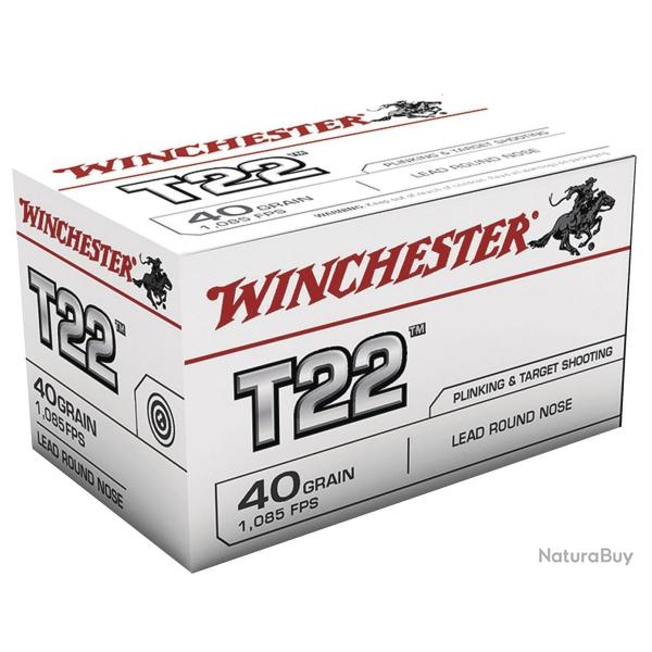 BTE 50 CART. WINCHESTER T22 CAL. .22 LR LRN TTE PLOMB RONDE 40GR