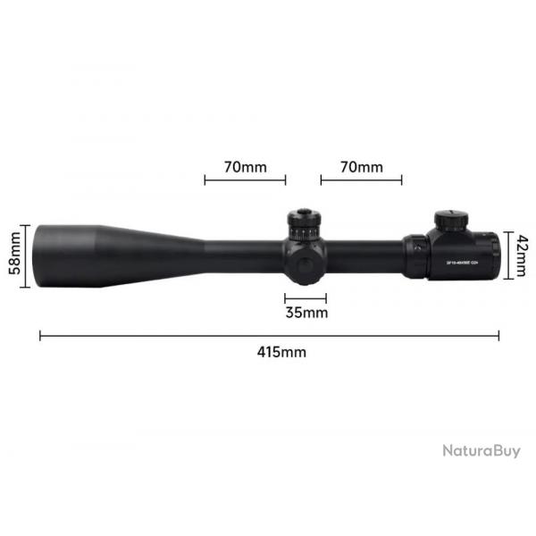 Lunette de tir 10-40x50 SFP rticule lumineux avec colliers aux choix
