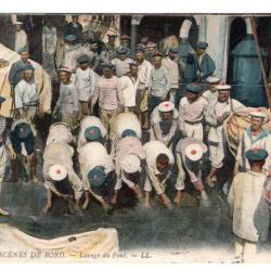 CPA -Marine Militaire - SCÈNES DE BORD-Lavage du Pont N°3393