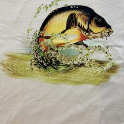 T-shirt pêche LOVERGREEN carpe coloris sable