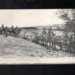 guerre de 1914 artillerie française se rendant sur le front en champagne