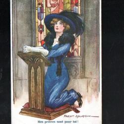 carte postale patriotique anglaise , mes prières sont pour toi