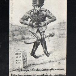 carte postale patriotique kronprinz ta dragée o verdun n'est que pilule rance et les tranchées que