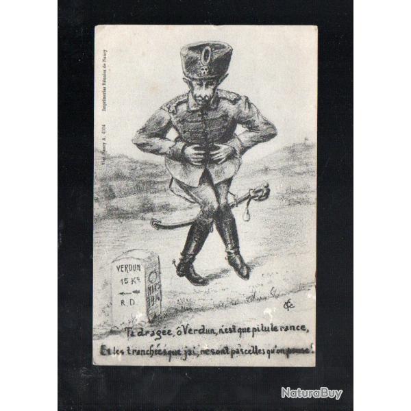 carte postale patriotique kronprinz ta drage o verdun n'est que pilule rance et les tranches que