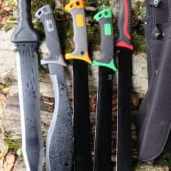 Lot de 5 Big Machettes Lame Acier 3Cr13 Manche ABS Etui LOT POUR REVENDEURS Survie Outlaw Alaska