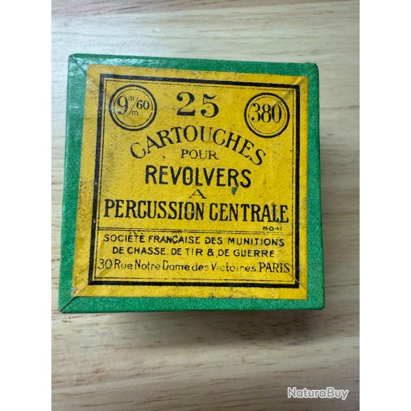 1 boite de 25 cartouches CALIBRE 380 neuve de stock RARE A TROUVER!