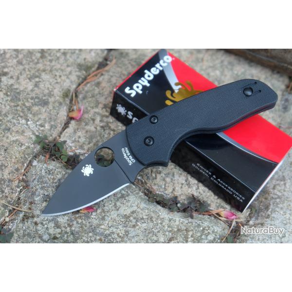 Couteau Spyderco Lil Native Compression Lock Lame Acier CPM-S30V Manche G-10 Clip USA C230GPBBK