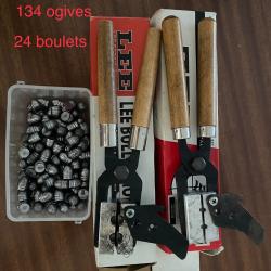 Moule LEE 450. et 454. + ogives et boulets pour poudre noire