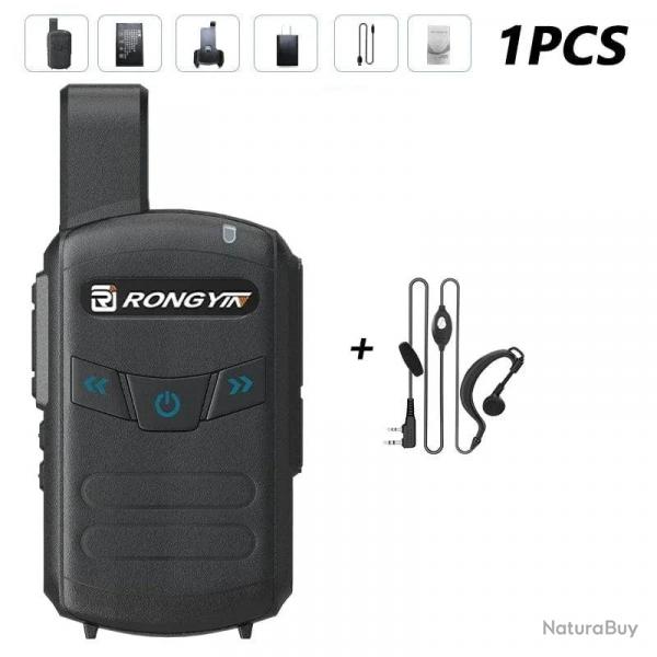 Talkie-walkie A5 RONGYIN UHF400-470Mhz - Black-Headset / US