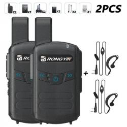 Talkie-walkie A5 RONGYIN UHF400-470Mhz - 2Black-2Headset / EU