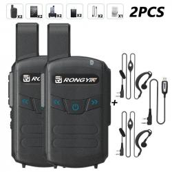 Talkie-walkie A5 RONGYIN UHF400-470Mhz - 2Black-2Headset-Cabl / Australia Standard
