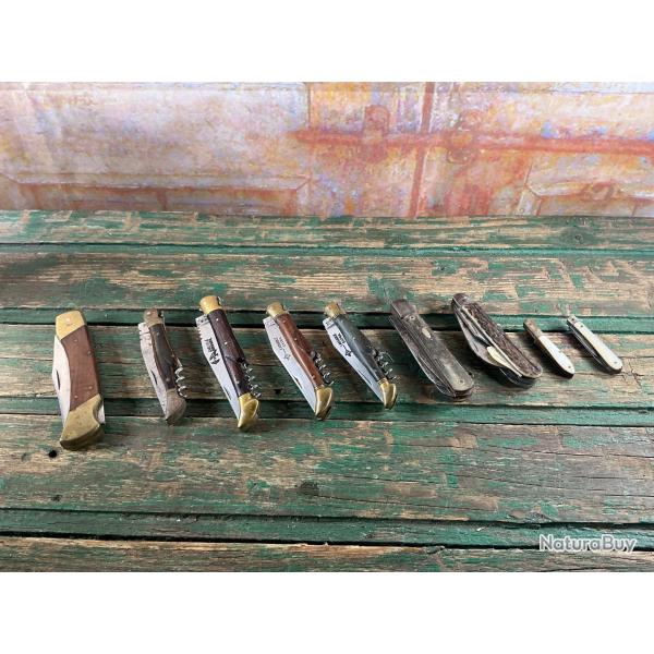 Superbe lot de couteau ancien laguiole rossignol G DAVID EXTRA Bouzet frres multifonctions 9 pices