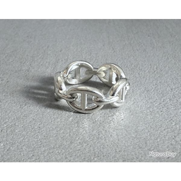 Bague HERMES neuve en argent - chaine d'ancre - taille 51 - Herms