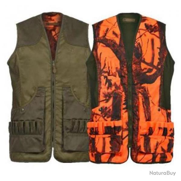 Gilet de chasse rversible Percussion Savane - Camo Blaze / Vert / 2XL
