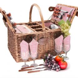 Panier Pique-Nique Les jardins de la comtesse st germain vichy rouge