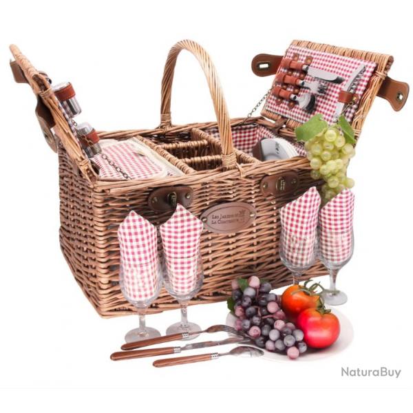 Panier Pique-Nique Les jardins de la comtesse st germain vichy rouge