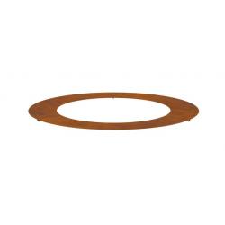 Cache-pot circulaire en acier corten orange - Grand format rustique pour jardin extérieur
