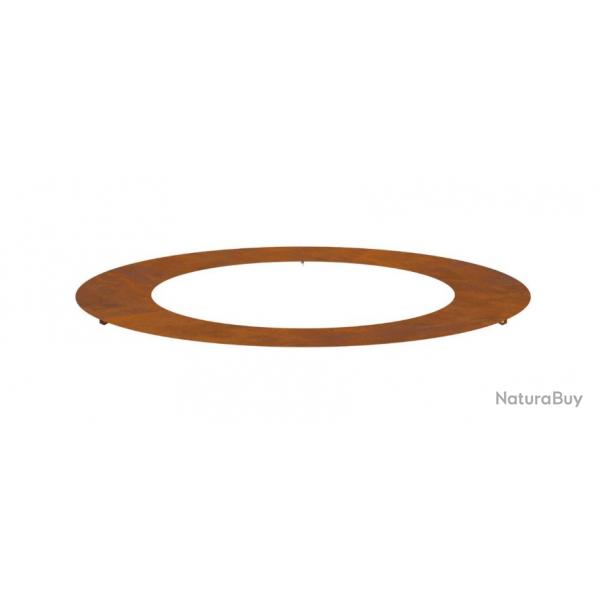 Cache-pot circulaire en acier corten orange - Grand format rustique pour jardin extrieur