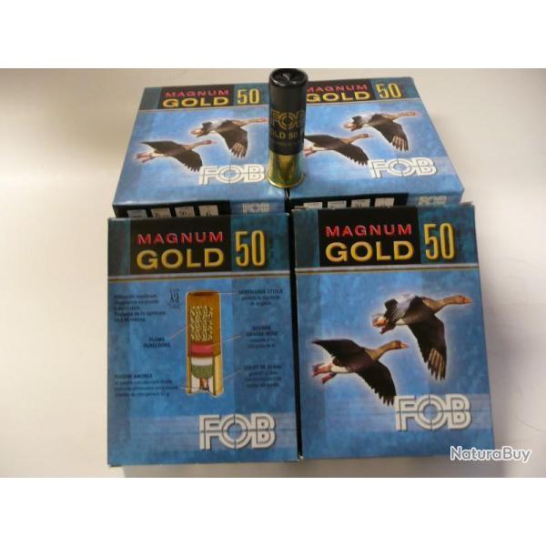 PromoFob ! 100  CATOUCHES FOB GOLD MAGNUM CAL 12X76 53GR  N0