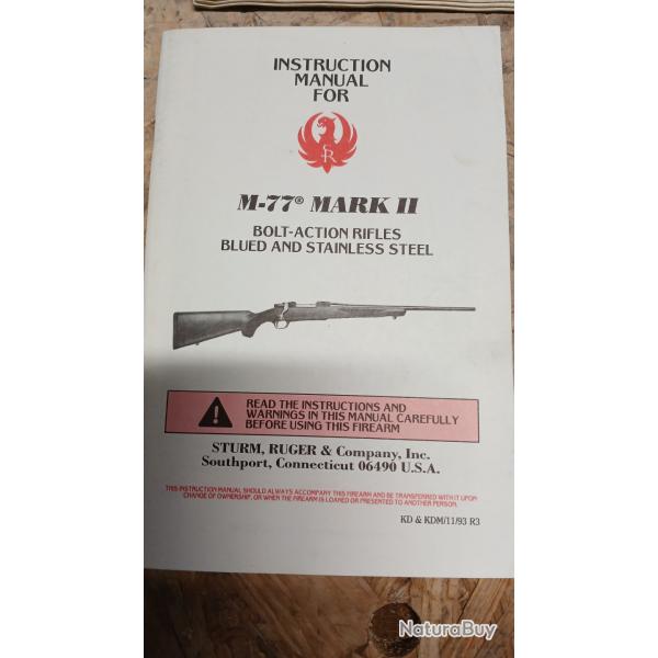 Mode d"emploi Ruger M-77 MARK 2